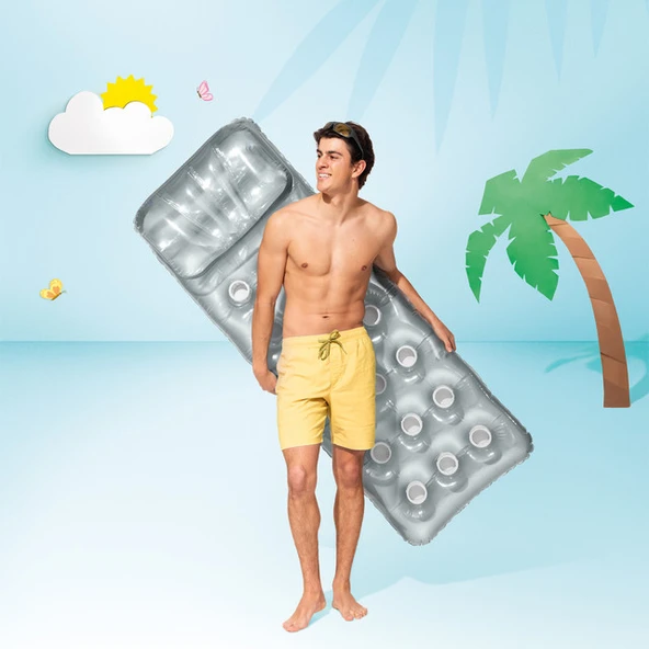 Şişme Havuz Deniz Yatağı - Bardaklıklı - Gümüş (58894) - 4