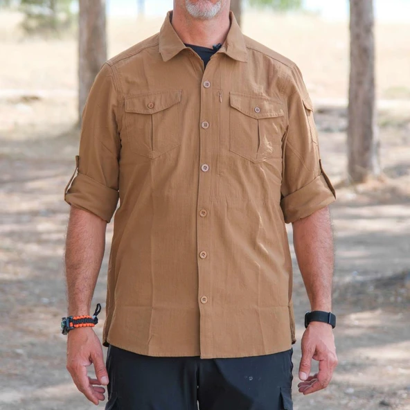 Loç Outdoor Tactical Erkek Gömleği Kum - Resim 2