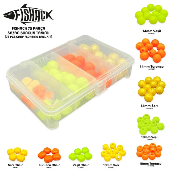 Fishack Carp Pearl 75 Parça Sazan Boncuk Seti ürün görseli 1