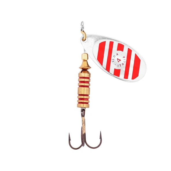 Alabalık Turna Döner Olta Kaşık - Ilba Zebra 21114 - Gümüş/Kırmızı - No:4 - Resim 2