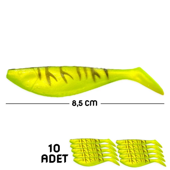 Silikon Balık Yem - Savex - 8,5cm - Fluo Green (642-3018) - 10'lu Paket