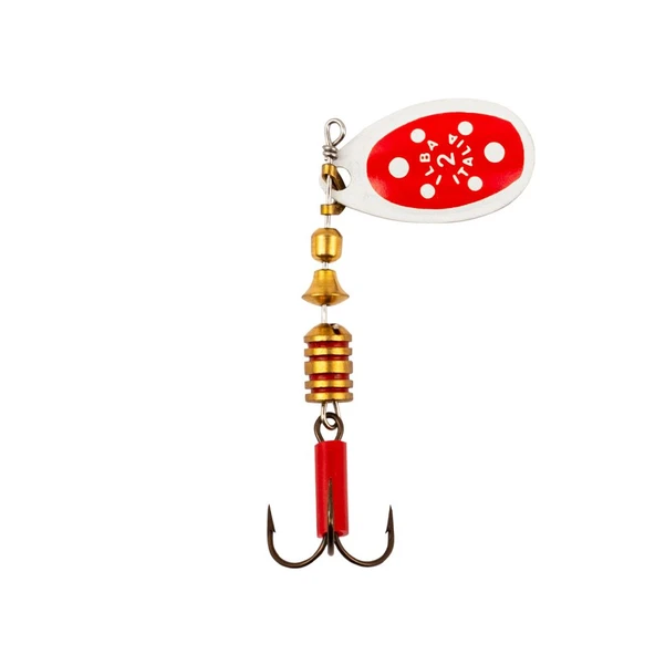 Alabalık Turna Döner Olta Kaşık - Ilba Tondo 28832 - Kırmızı/Beyaz - No:2 - Resim 2