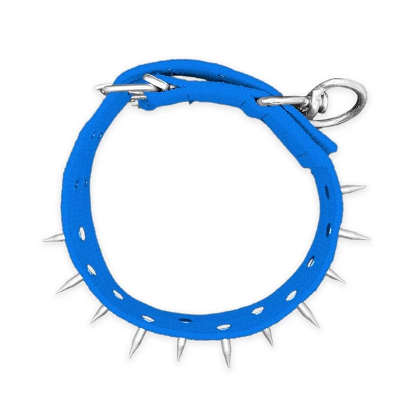Dokuma Çivili Köpek Boyun Tasması - 5*80 cm - Mavi - 3