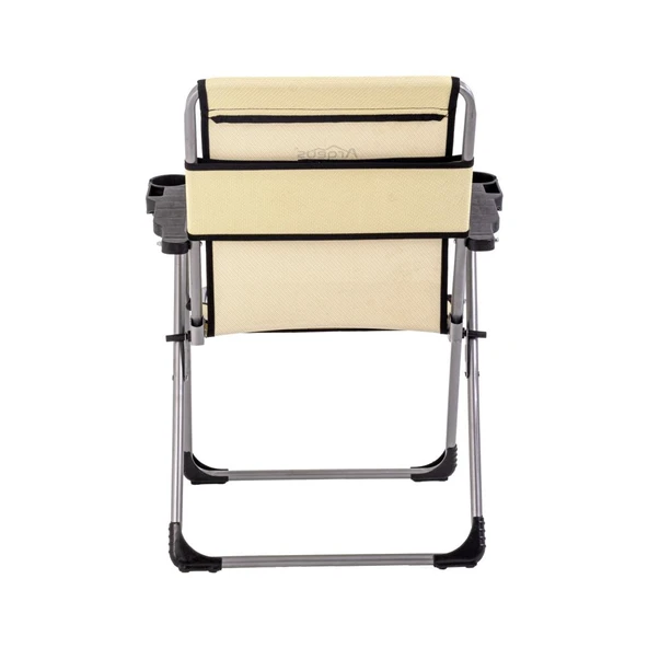 Katlanabilir Piknik ve Kamp Sandalyesi - Bardaklıklı - Rock - Buğday (A-24-R16)- 140KG Taşıma - 4