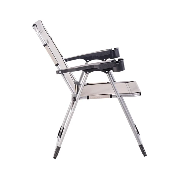 Katlanabilir Piknik ve Kamp Sandalyesi - Bardaklıklı - Rock - Kestane (A-22)- 140KG Taşıma - Resim 3