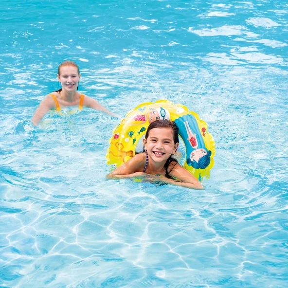 Çocuk Yüzme Simidi - Intex - Şeffaf Desenli - Sarı - 61cm (59242) - 3