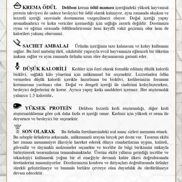 Kedi Ödül Maması - Creamy - Tavuklu - 15 gr 5'li - Delibon - 2