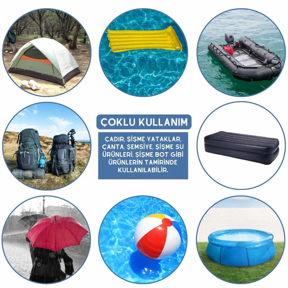 Argeus 4'lü Yapışkanlı Fiber Çadır Tamir Yaması Gri - 4