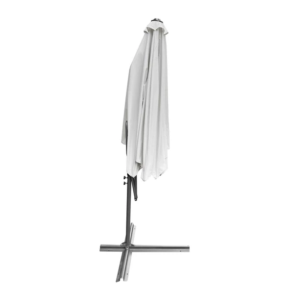 Argeus Yandan Kollu Katlanabilir Bahçe ve Balkon Şemsiyesi Krem - Resim 4