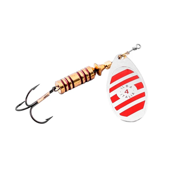 Alabalık Turna Döner Olta Kaşık - Ilba Zebra 21114 - Gümüş/Kırmızı - No:4 ürün görseli