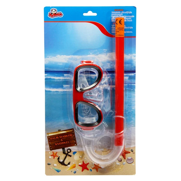 Vardem Oval Dalış Maskesi ve Şnorkel Seti Kırmızı (SMG-M25S80) - 5