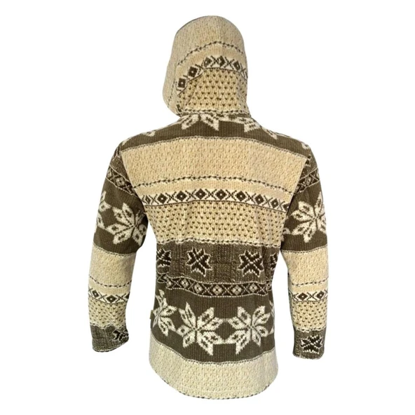 Kapşonlu Polar Ceket - Thermoform - Kahverengi - 2