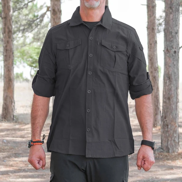 Loç Outdoor Tactical Erkek Gömleği Siyah - 2