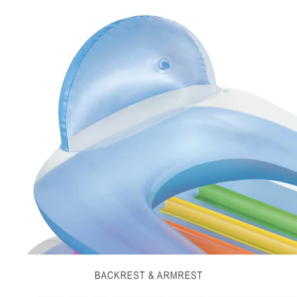 Şişme Havuz Deniz Yatağı - Sultan Yatağı - Bardaklıklı - Mavi (58802EU) - 4