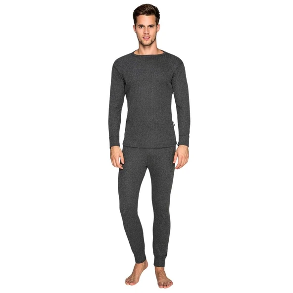 Yetişkin Termal İçlik Set - Thermoform - Soft Unisex - Antrasit - 3