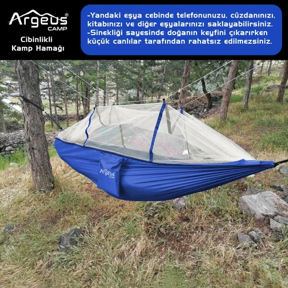 Argeus Cibinlikli Kamp Hamağı Mavi - 3