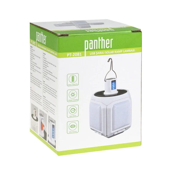 Panther USB Şarjlı Solar Kamp Lambası PT-2081 - Resim 4