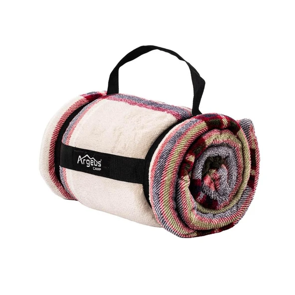 Peluş Polar Kamp Battaniyesi - Mavi Ekose - Acil Durum Battaniye - Argeus Camp - 2