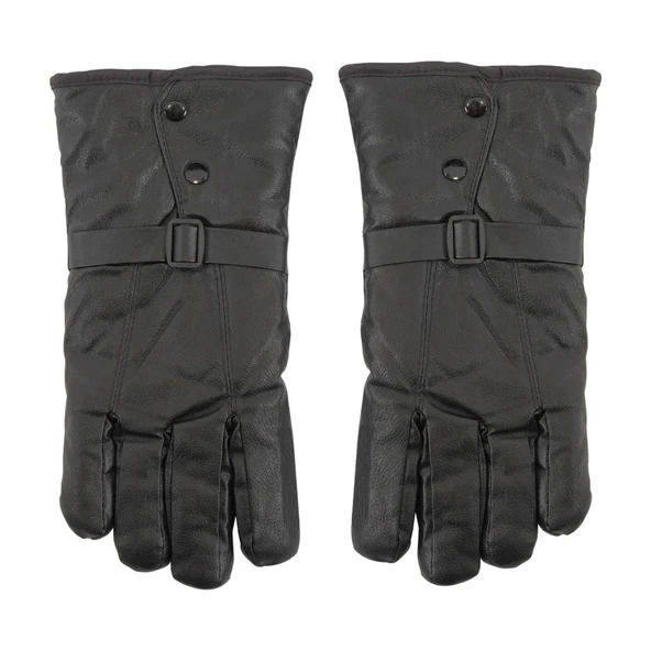 Erkek Deri Eldiven - İçi Peluşlu - Savex - Siyah - 137-E