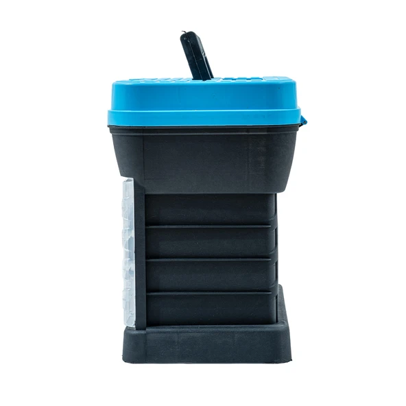 Tabureli Balıkçı Takım Çantası - 4 Çekmeceli - Mavi - 4