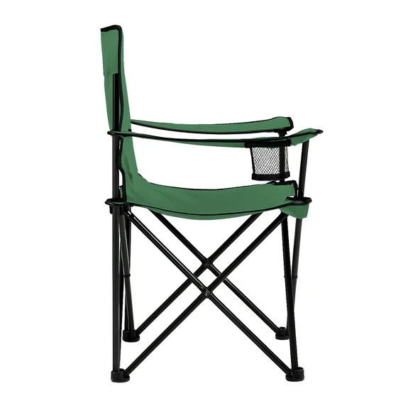 Katlanır Kamp Piknik Sandalyesi - Bardaklıklı - (DY.001) - Haki - Taşıma Çantalı - Resim 3