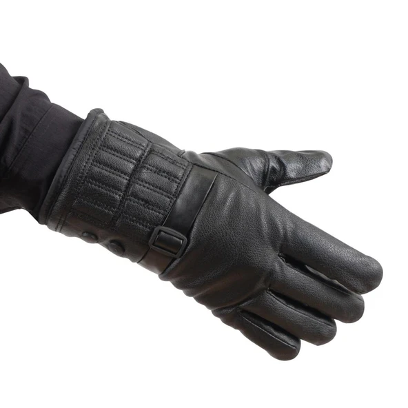 Erkek Deri Eldiven - İçi Peluşlu - Savex - Siyah - 137-A - Resim 2