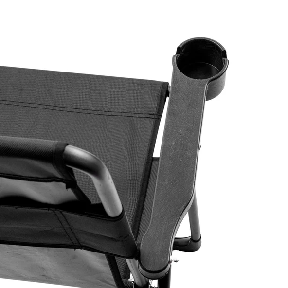 Katlanabilir Kamp Sandalyesi - Rest - Bardaklıklı - Argeus - Siyah - 3