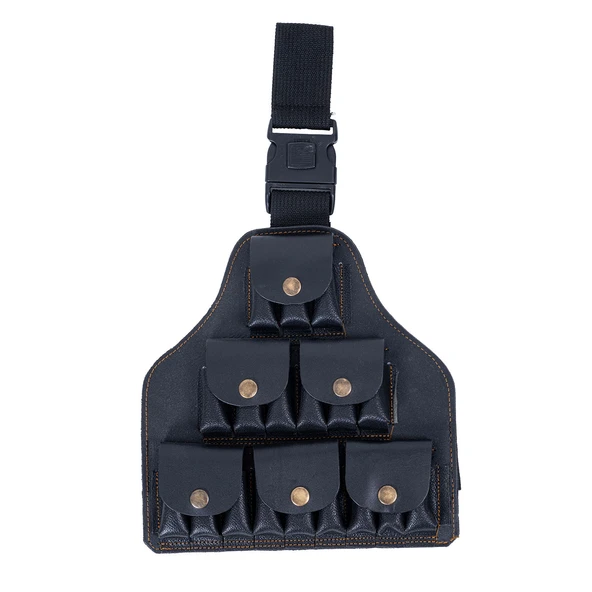 Deri Bacak Fişekliği - Savage - Siyah - 18'li