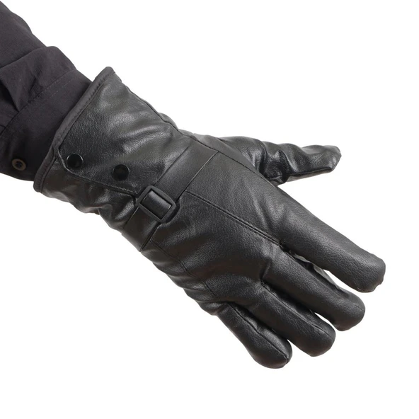 Erkek Deri Eldiven - İçi Peluşlu - Savex - Siyah - 137-E - 3