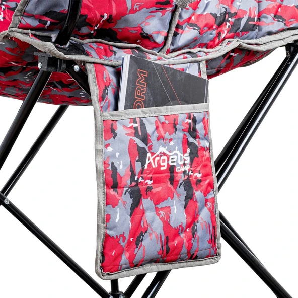 Argeus Nevgrande Comfort Katlanabilir Kamp Sandalyesi Kırmızı Kamuflaj - 5