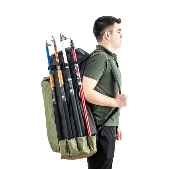 Euro Fish Kamış Çantası Boru Tipi Haki-Siyah 80 cm (38006) - 4