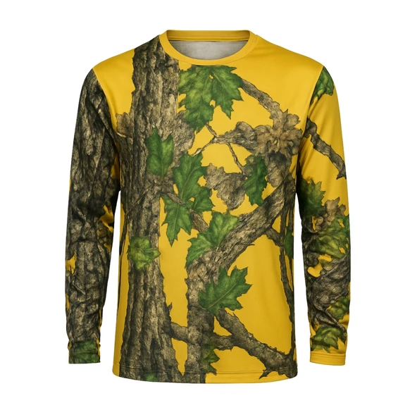 Sarı Orman Desenli Mikrofiber Sweatshirt - Avcı Sweatshirt - Hızlı Kurur - 3