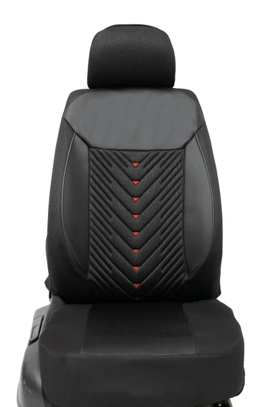 Ceylan oto koltuk kılıfı siyah kırmızı detaylı arka koltuk standart üçlü