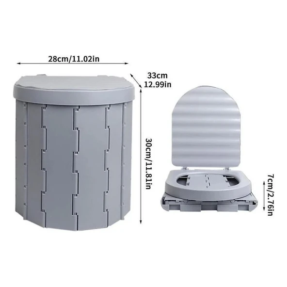 Katlanabilir Portatif Kamp Tuvaleti - Madfox Bi-Pot - Gri - 547218 - 3