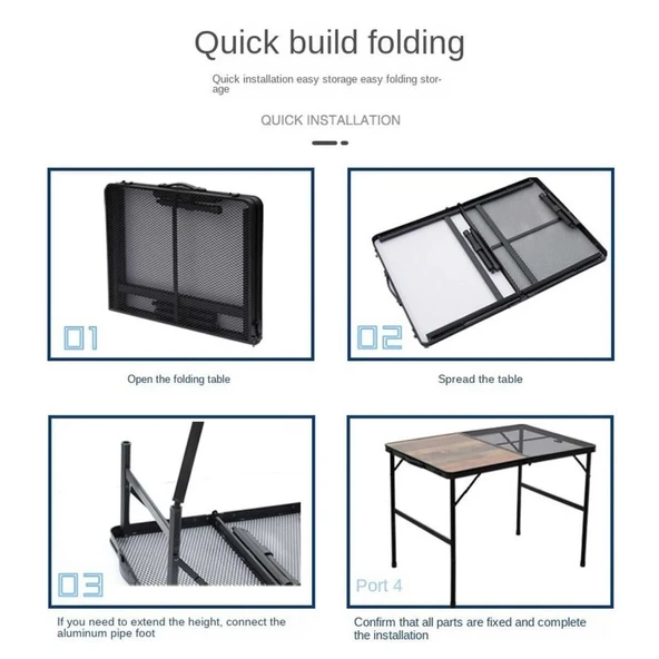 Katlanabilir Ahşap Kamp Masası - Izgaralı - Madfox Eazy - 547210 - 4