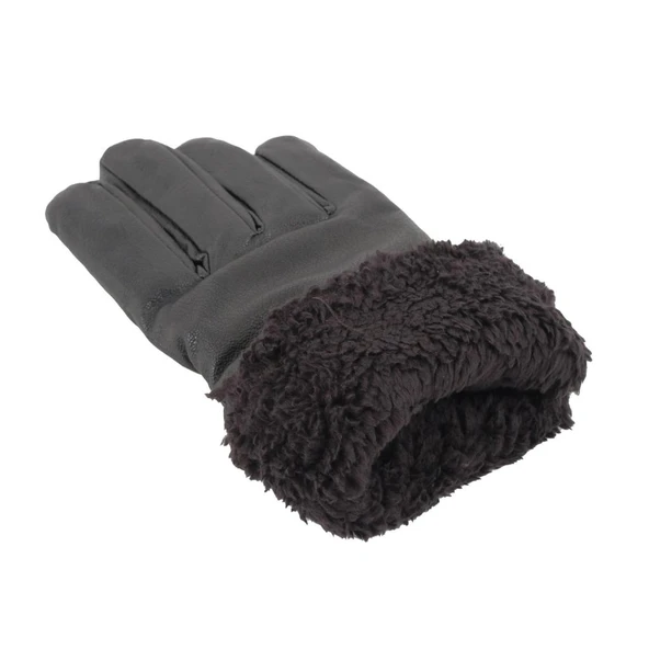 Erkek Deri Eldiven - İçi Peluşlu - Savex - Siyah - 137-A - Resim 3