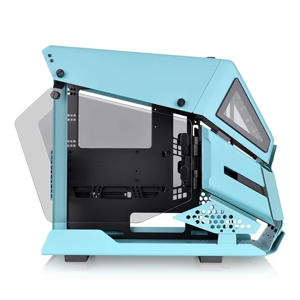 THERMALTAKE  ah t200 turkuaz tempered glass pencereli, mikro atx oyuncu kasasi - Resim 3