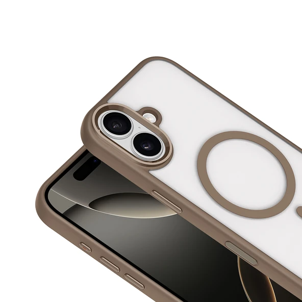 iPhone 17 Kılıf Wireless Şarj Özellikli Krom M-safe Silikon Kapak - Resim 11