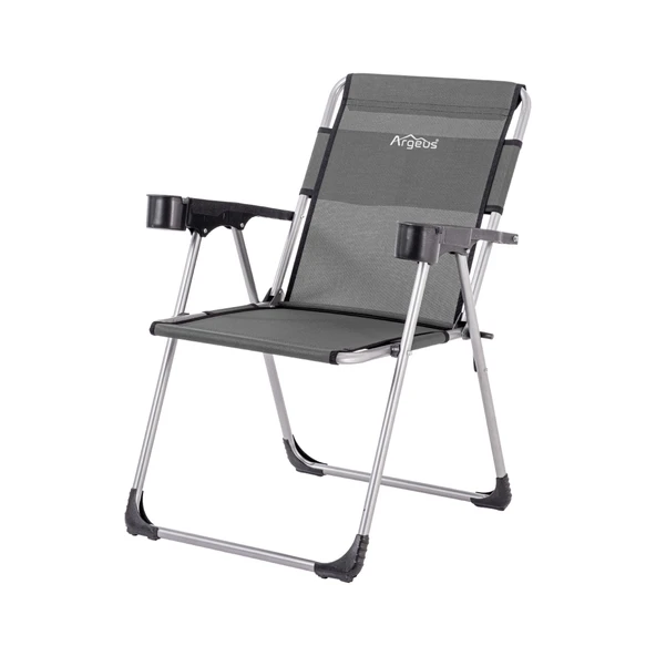 4 Adet Katlanır Kamp Sandalyesi ve Masa Seti - Rock - Antrasit - Bardaklıklı - 140 KG - 7