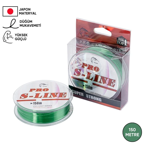 Yeşil Olta Misinası - Japon Materyal - 150 Metre - Pro S-Line - 0,23mm
