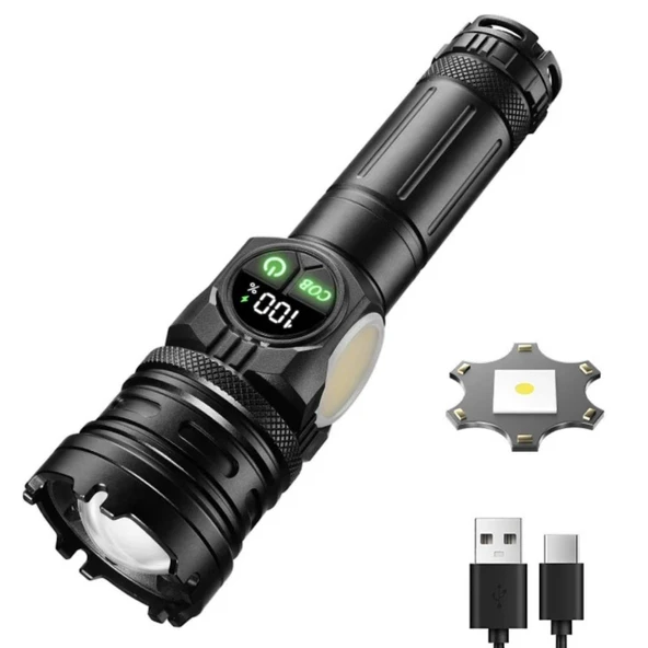 Şarj Edilebilir El Feneri - Wison - 2500 Lümen - 25 Watt - 3