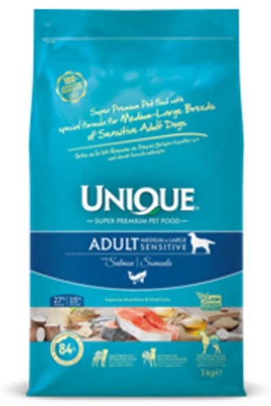 Unique Orta Iri Irk Somonlu Yetişkin Köpek Maması 3 Kg Sensitive - 2