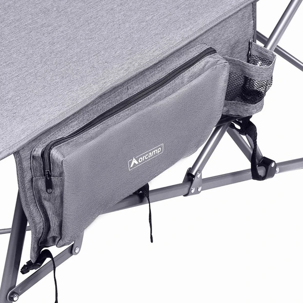 Letto Katlanabilir Kamp Yatağı & Kampet - Orcamp -Cepli - Gri - OUT-2361 - 2
