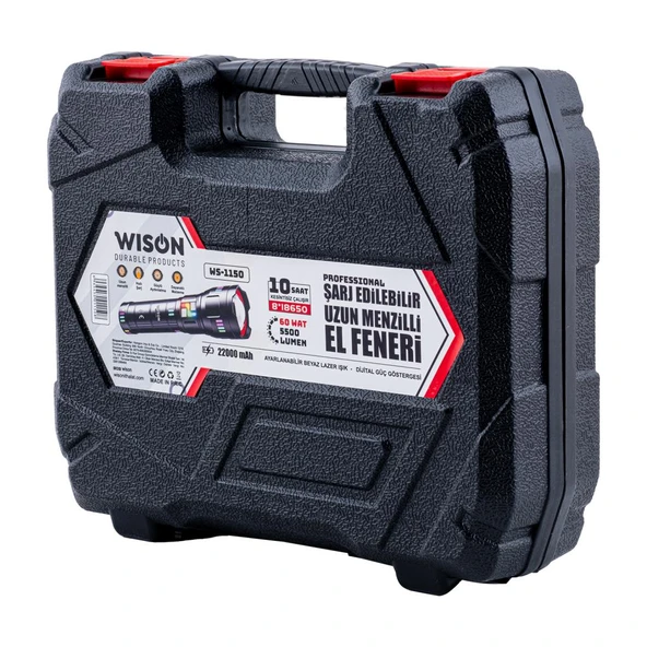 Şarj Edilebilir El Feneri - Wison - 5500 Lümen - 60 Watt - 5