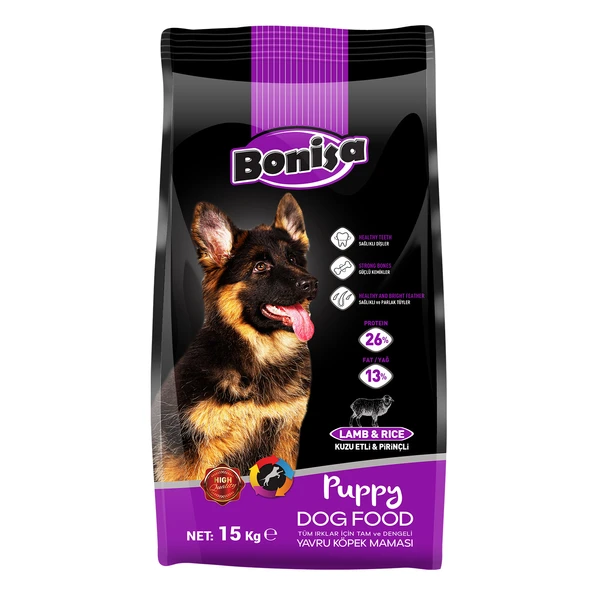 Yavru Köpek Maması - Bonisa - Kuzu Etli/Prinçli - 15 Kg