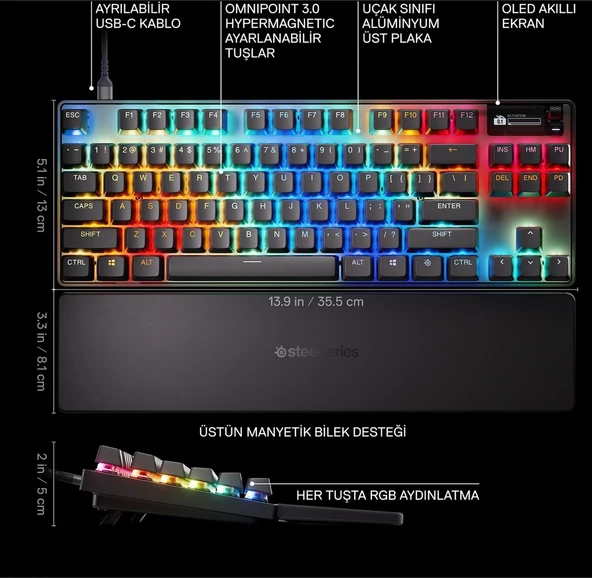 Steelserıes Apex Pro Tkl Gen 3 Mekanik Kablolu Gaming Q Klavye - Uk Diğer - 2