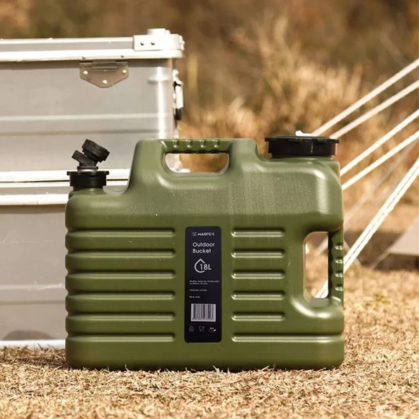 Musluklu Su Bidonu - Madfox Galon Air PE - 18 Litre - Yeşil - 547309 - 4