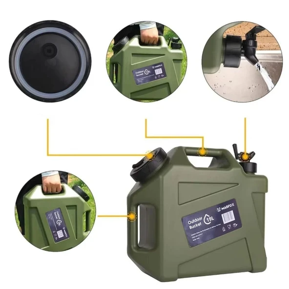 Musluklu Su Bidonu - Madfox Galon Air PE - 19 Litre - Yeşil - 547311 - 4