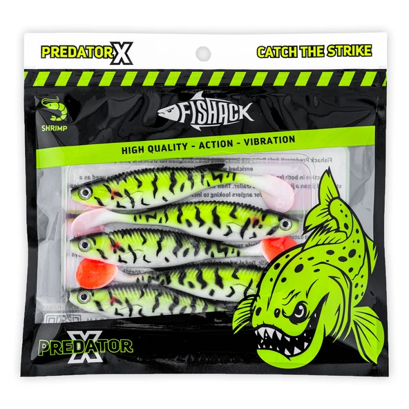 Silikon Balık - 10g 100mm - Fishack PredatorX - UV Boyalı - Bleed - 5