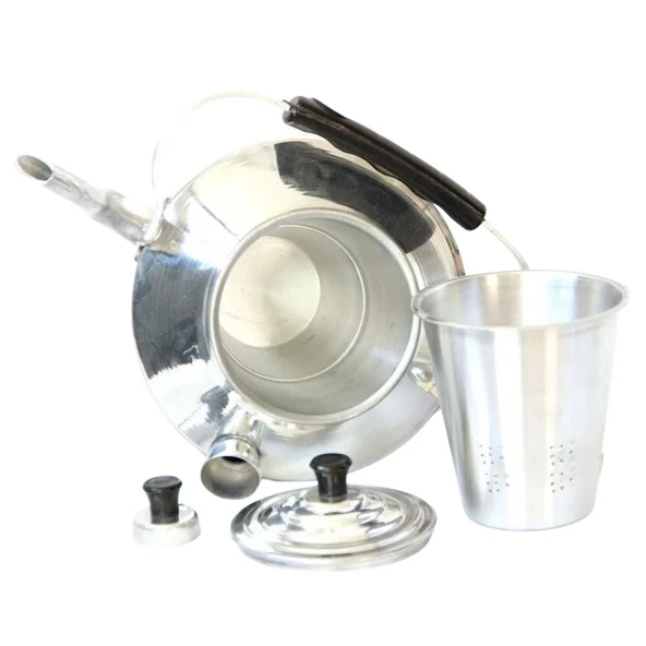 Kamp Çaydanlığı - Çift Taraflı Alüminyum - Süzgeçli Demlik - Madfox - 546241 - 2